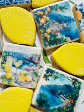 Load image into Gallery viewer, Amalfi Coast tile and lemon sugar cookies - one dozen
