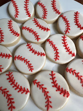 Load image into Gallery viewer, Baseball sugar cookies - one dozen