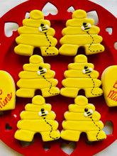 Load image into Gallery viewer, Valentine's Day Bee Mine sugar cookies - one dozen