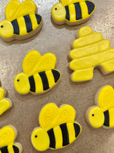 Load image into Gallery viewer, Bee and beehive sugar cookies - one dozen