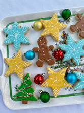 Load image into Gallery viewer, Christmas sugar cookie mix - Christmas trees, stars, snowflakes, and gingerbread men - one dozen