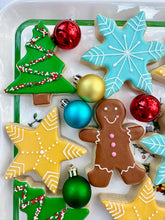 Load image into Gallery viewer, Christmas sugar cookie mix - Christmas trees, stars, snowflakes, and gingerbread men - one dozen