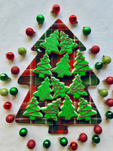 Load image into Gallery viewer, Christmas tree sugar cookies with sprinkles - one dozen