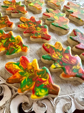 Load image into Gallery viewer, Colorful fall leaves sugar cookies - one dozen