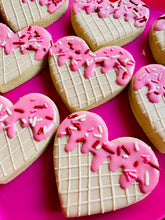 Load image into Gallery viewer, Heart ice cream cone sugar cookies - one dozen