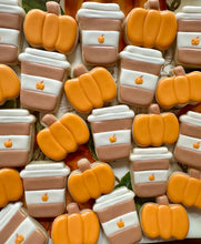 Load image into Gallery viewer, Pumpkin and latte mini sugar cookies - two dozen (24)