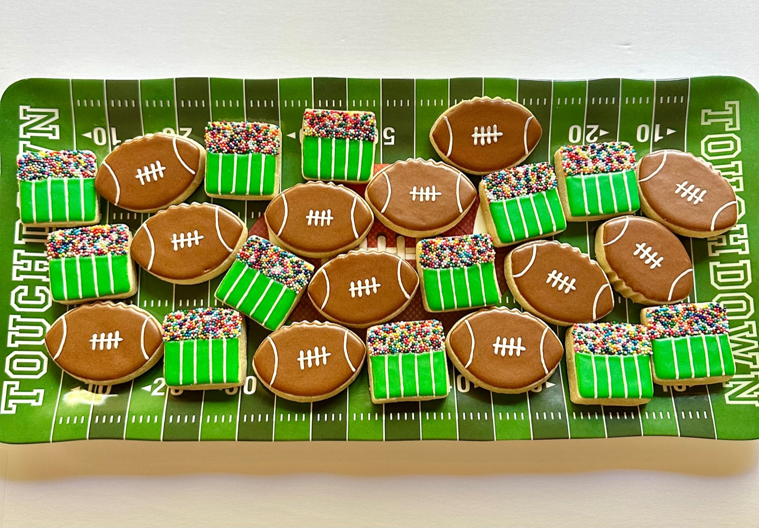 Football and football stadium sugar cookies (mini) two dozen (24