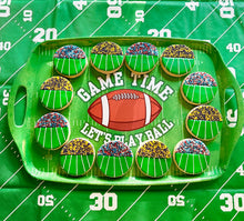 Load image into Gallery viewer, Ole Miss and LSU football stadium sugar cookies - one dozen