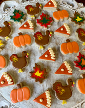 Load image into Gallery viewer, Thanksgiving mini sugar cookies - two dozen (plus 2 bonus cookies)