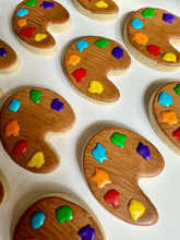 Load image into Gallery viewer, Wood grain paint palette sugar cookies - one dozen
