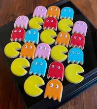 Load image into Gallery viewer, Pac-Man sugar cookies (mini) - two dozen (24)