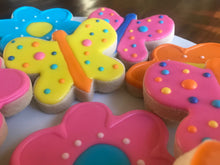 Load image into Gallery viewer, Spring flower and butterfly sugar cookies - one dozen