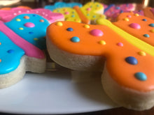 Load image into Gallery viewer, Spring flower and butterfly sugar cookies - one dozen