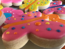 Load image into Gallery viewer, Spring flower and butterfly sugar cookies - one dozen