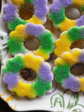 Load image into Gallery viewer, Mardi Gras king cake sugar cookies - one dozen