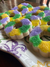 Load image into Gallery viewer, Mardi Gras king cake sugar cookies - one dozen