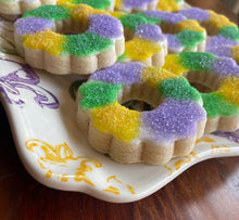 Load image into Gallery viewer, Mardi Gras king cake sugar cookies - one dozen