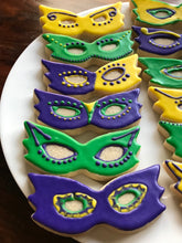Load image into Gallery viewer, Mardi Gras masks sugar cookies - one dozen