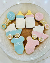 Load image into Gallery viewer, Baby girl or baby boy shower sugar cookies - one dozen
