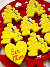 Load image into Gallery viewer, Valentine's Day Bee Mine sugar cookies - one dozen
