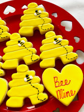 Load image into Gallery viewer, Valentine's Day Bee Mine sugar cookies - one dozen
