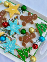 Load image into Gallery viewer, Christmas sugar cookie mix - Christmas trees, stars, snowflakes, and gingerbread men - one dozen
