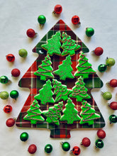 Load image into Gallery viewer, Christmas tree sugar cookies with sprinkles - one dozen
