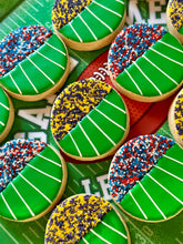 Load image into Gallery viewer, Ole Miss and LSU football stadium sugar cookies - one dozen
