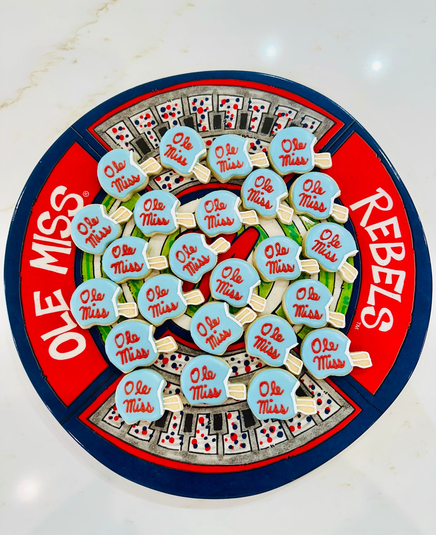 Ole Miss football helmet mini sugar cookies - two dozen (24)