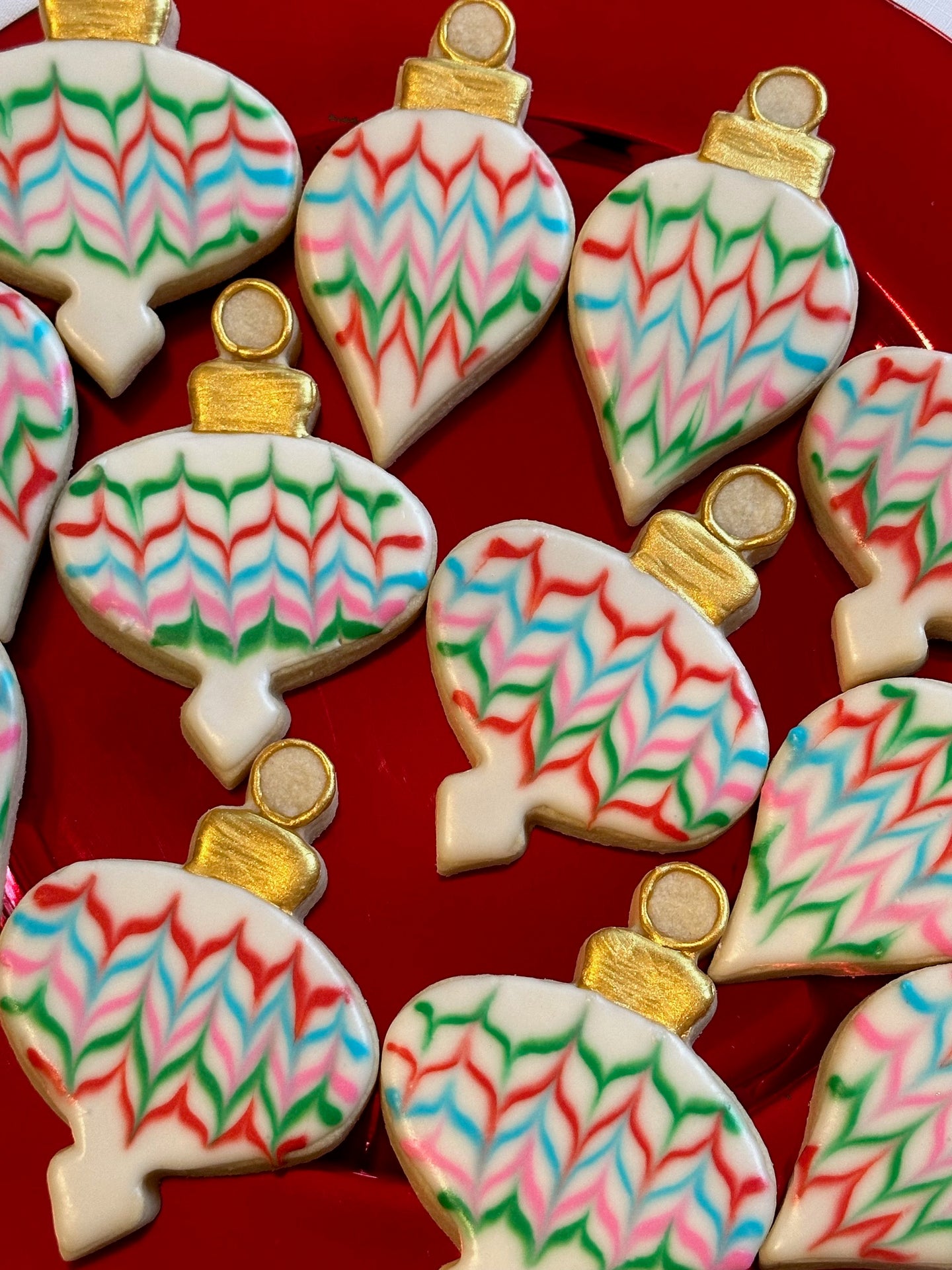 Christmas ornament sugar cookies - one dozen