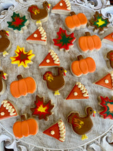 Load image into Gallery viewer, Thanksgiving mini sugar cookies - two dozen (plus 2 bonus cookies)
