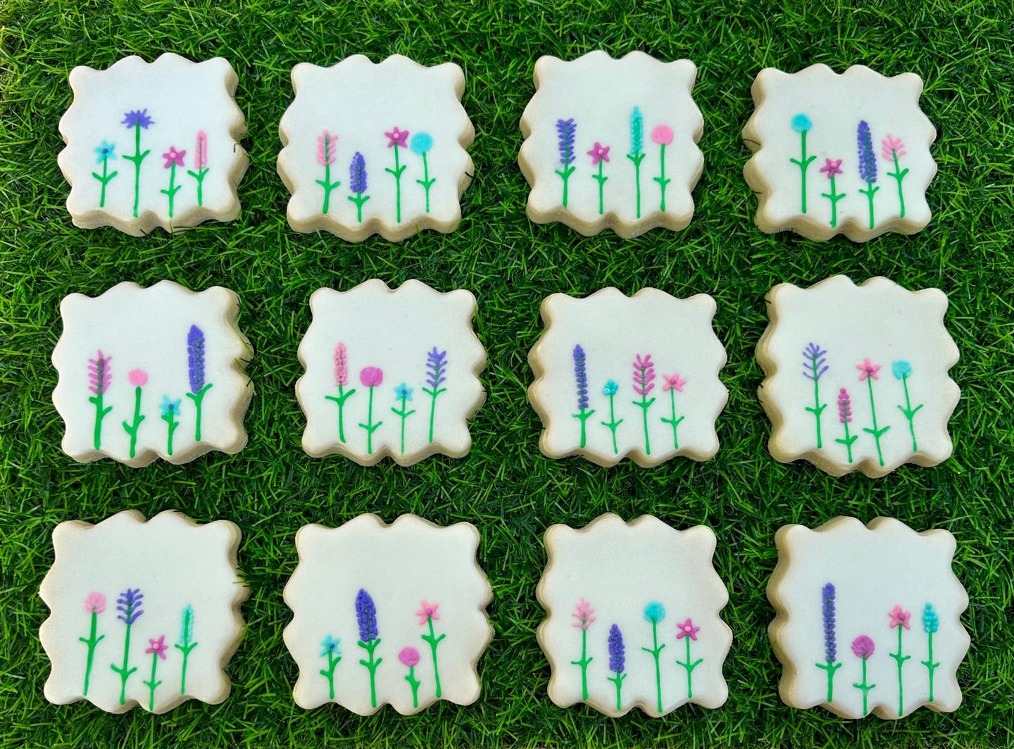 Flower garden sugar cookies - one dozen